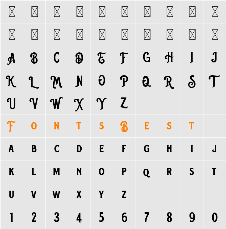 Blackford Character Map