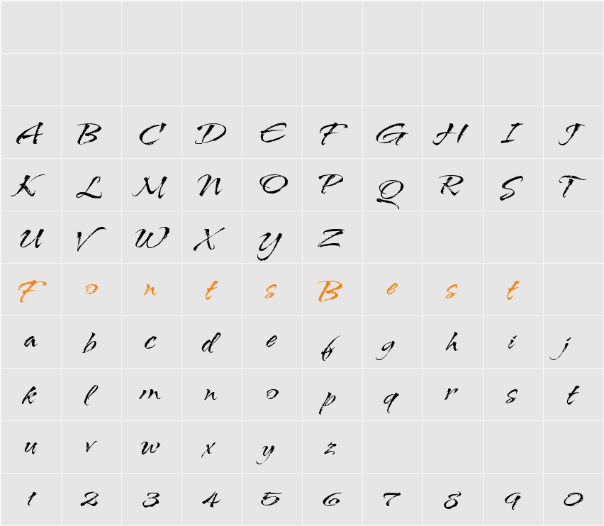 Arid ITC Character Map
