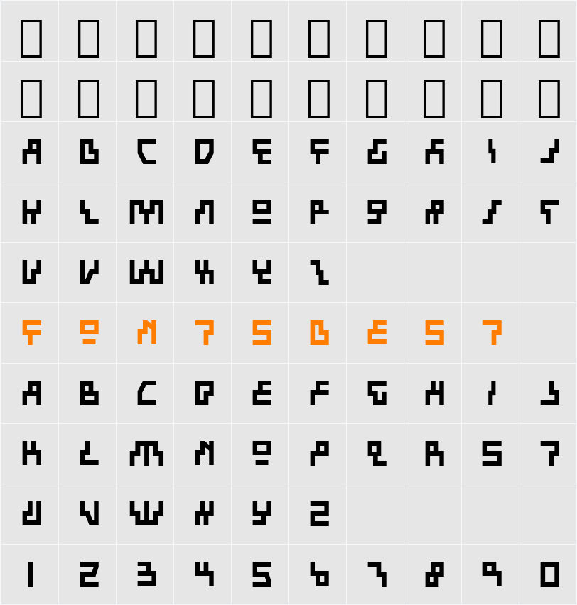 Beam Rider Bold Character Map