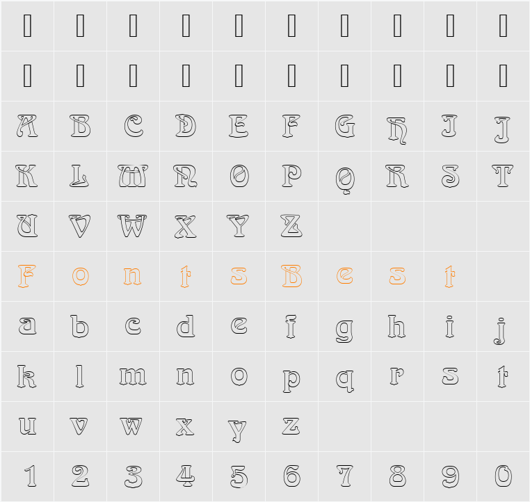 ArnoldBoeDOu1 Character Map