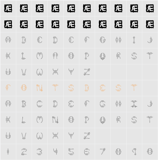 CLAW 2 (BRK) Character Map