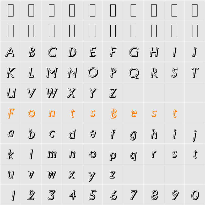AdelonShadow-Light Character Map