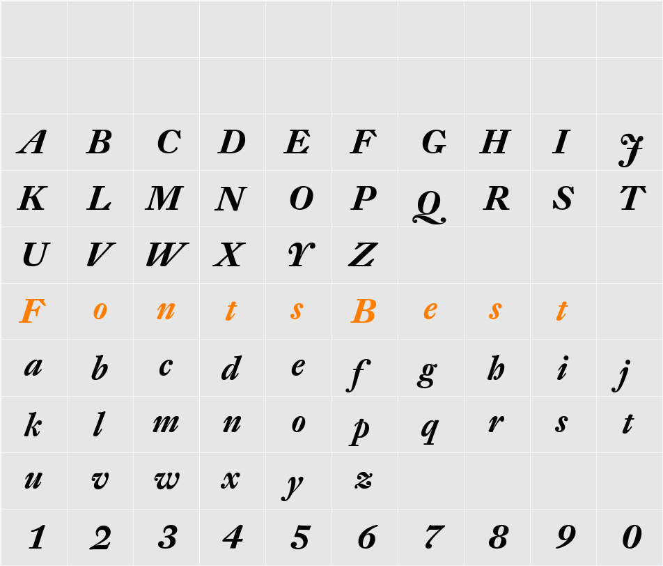 DTL Fleischmann Character Map
