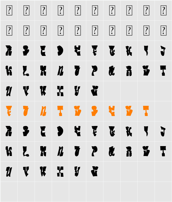 AEROSOUL Character Map
