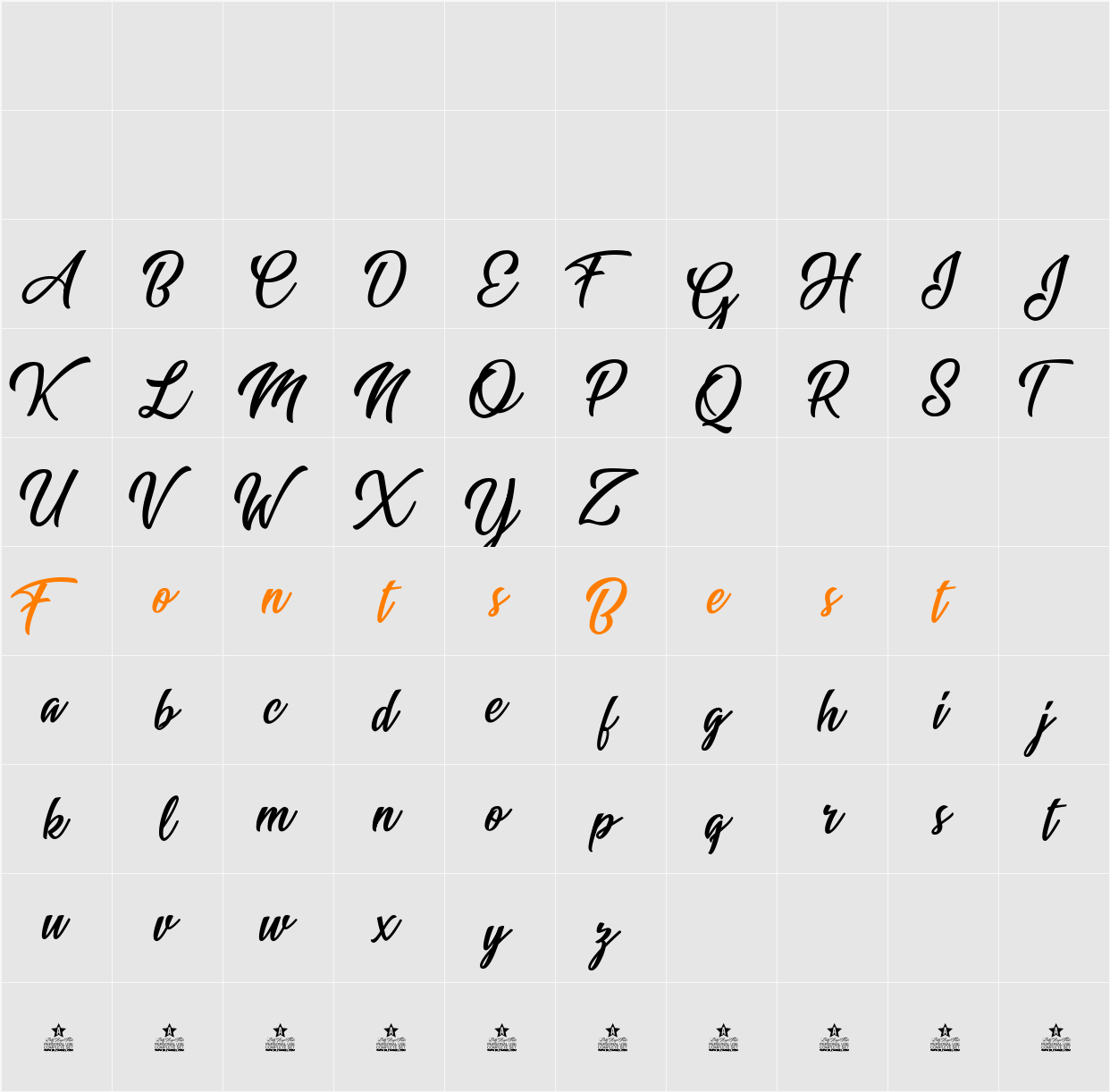 Beauty Bright Personal Use Character Map