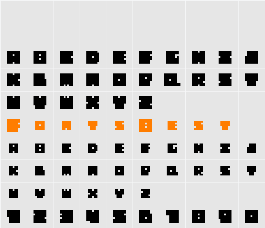Big Bad Blocks Character Map