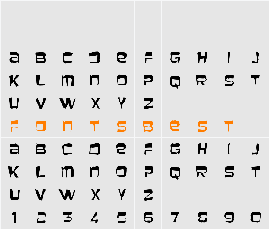 Baveuse Gaunt Character Map