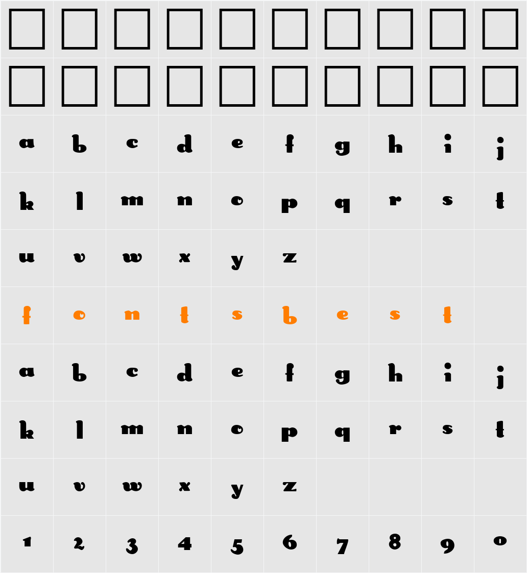 DS Rabbit Character Map