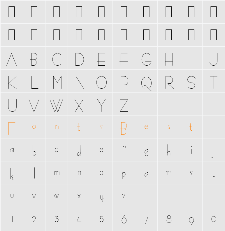 Bernie-Condensed Character Map