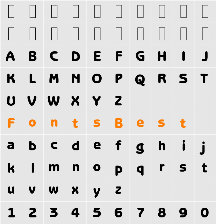 B691-Sans-Heavy Character Map