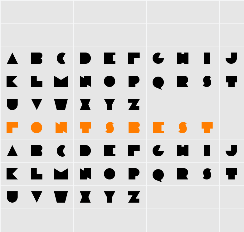 Modern plate Character Map
