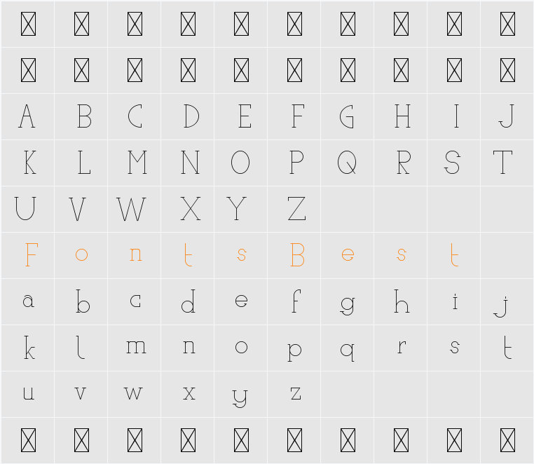 Ariesta Moon Demo Serif Character Map