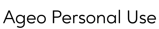 Ageo Personal Use Font Image