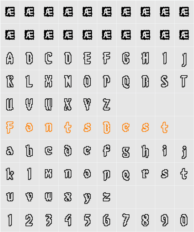 8-bit Limit O (BRK) Character Map