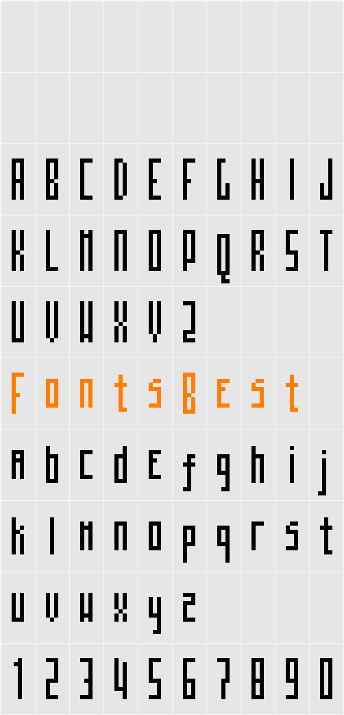 MosaicoTall Character Map