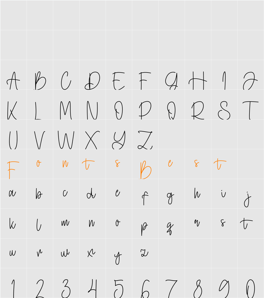 Bentholy Character Map