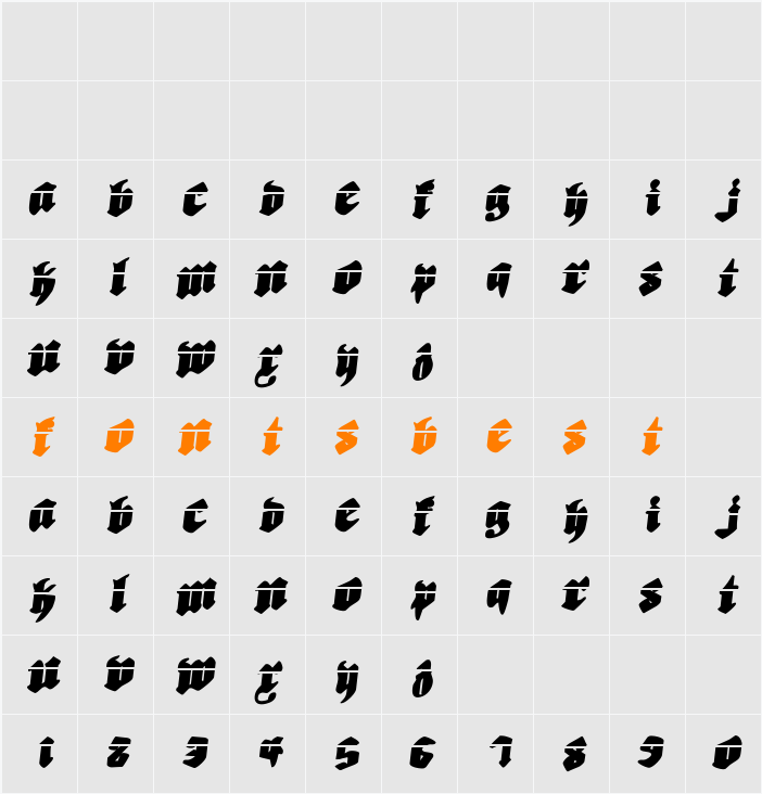 Biergärten Rotalic Laser Character Map
