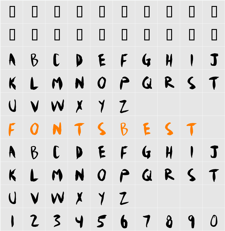 Mudshovel Character Map