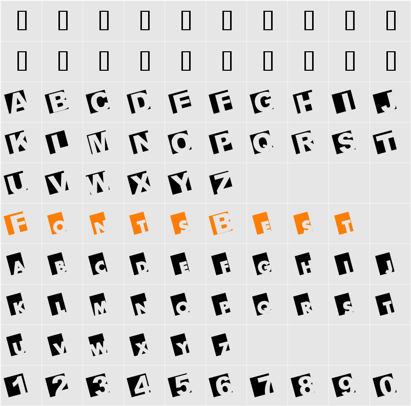 BIGARIALLEFT Character Map