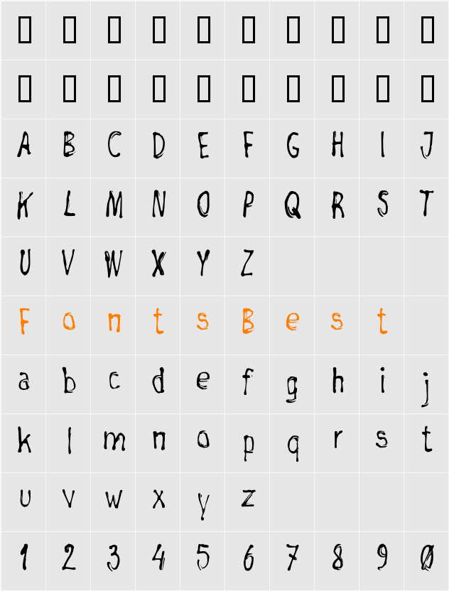 Negada Character Map