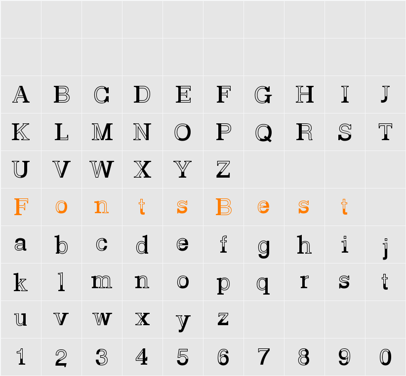 Basvetica Character Map