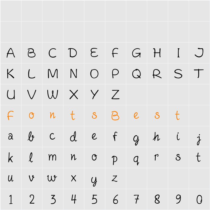Fineliner Script Character Map