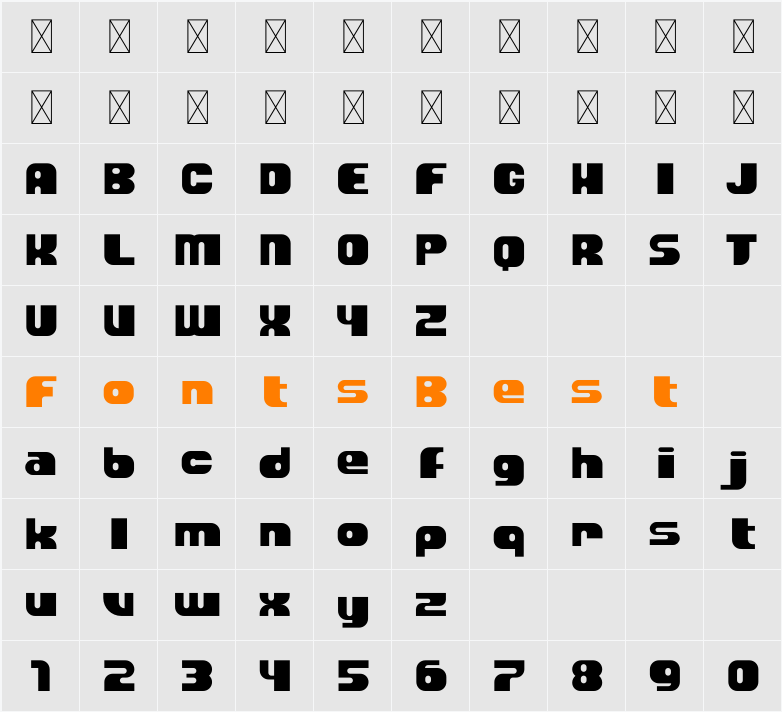 Blockmod Character Map
