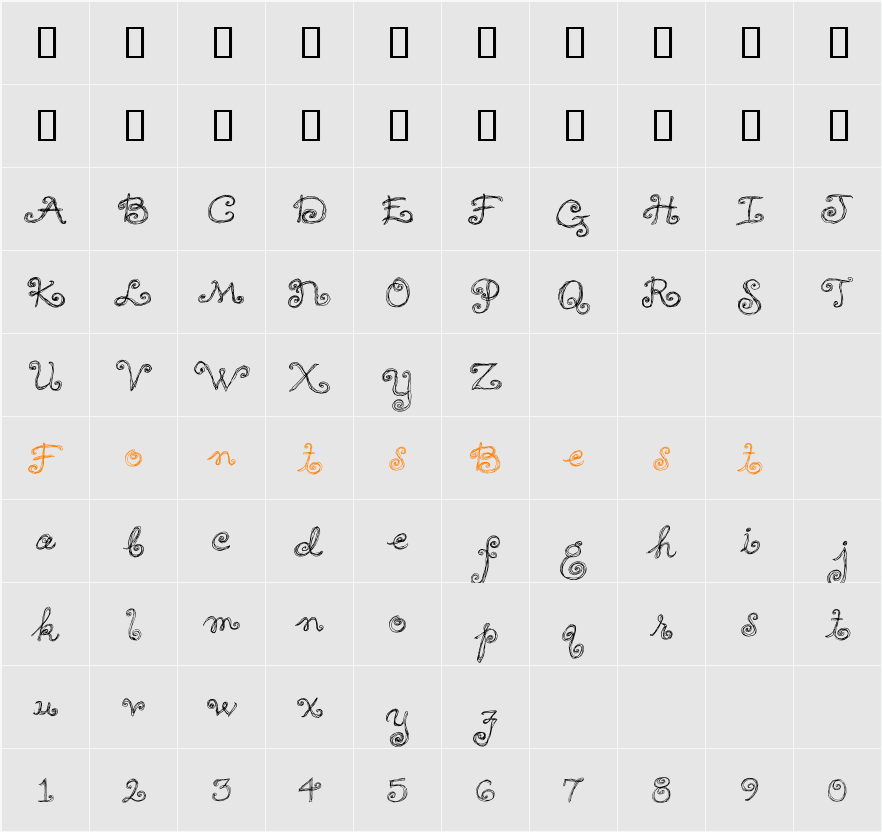 CB Wispy Character Map