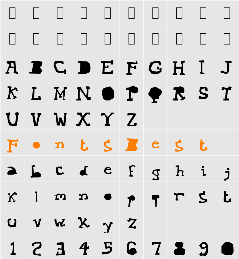 Mopey Character Map