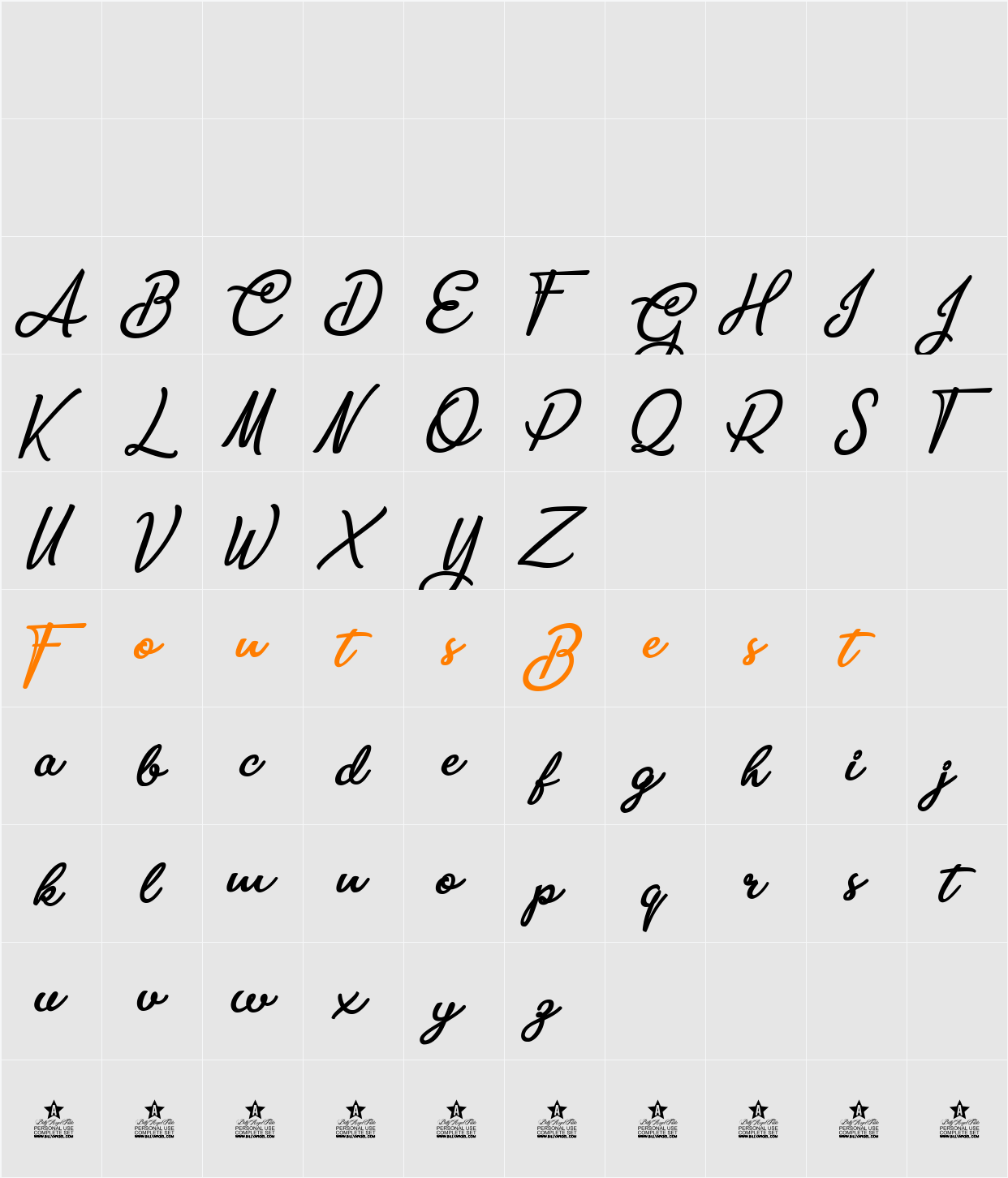 Ambar Pearl Personal Use Character Map