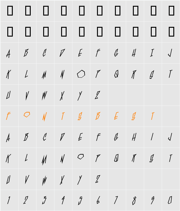 BlamBlam BB Character Map