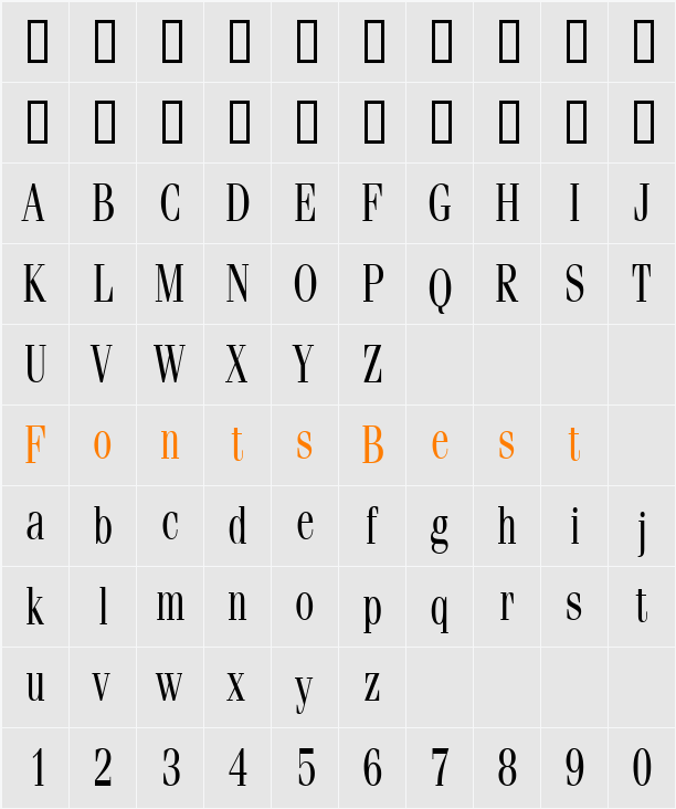 FeliciaCondensed Character Map