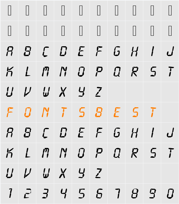 DTCDirtyM28 Character Map