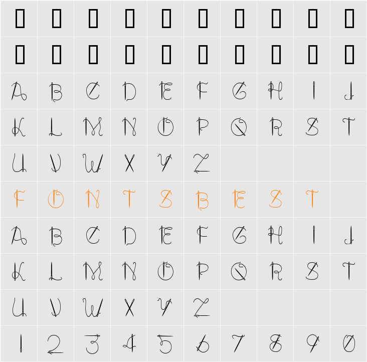 NeedALilly Character Map
