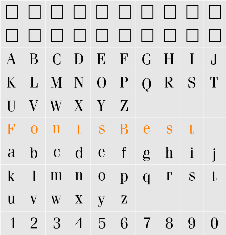 Fervent DB Character Map