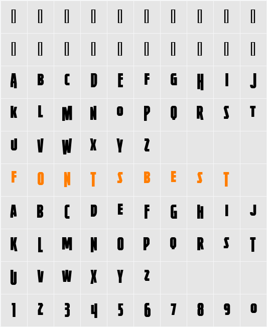 Firepower BB Character Map