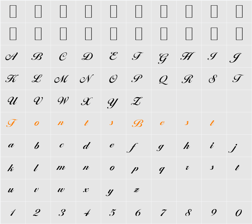 BallantinesSerial Character Map