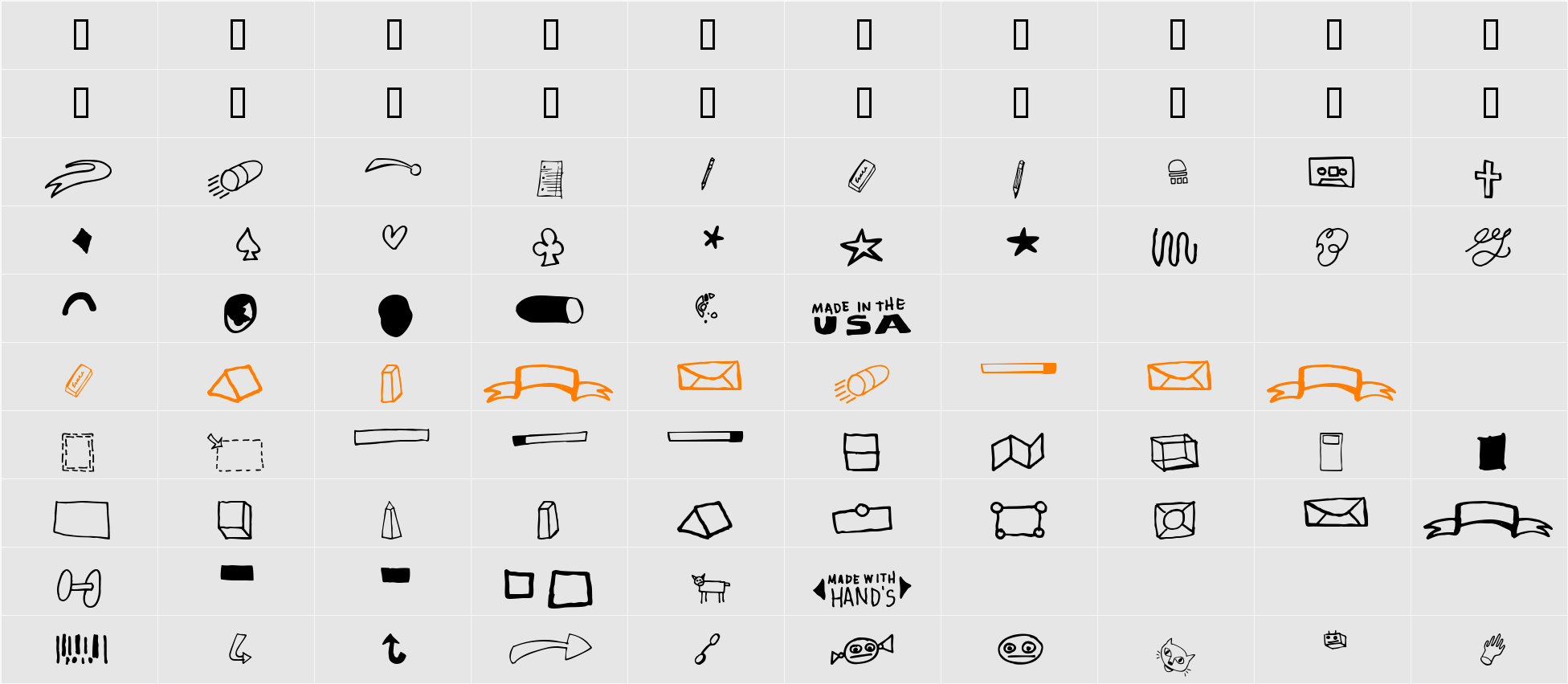 Cinahand Character Map