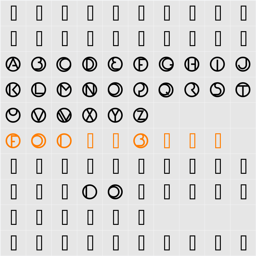 Circlea Character Map
