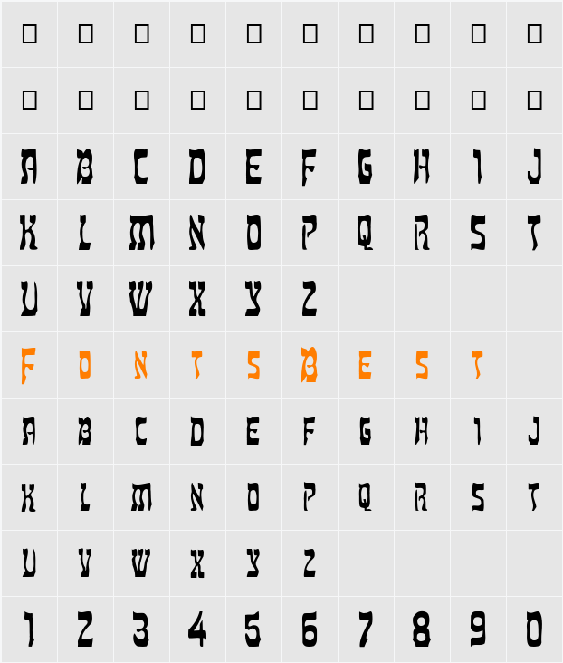FZ UNIQUE 27 Character Map