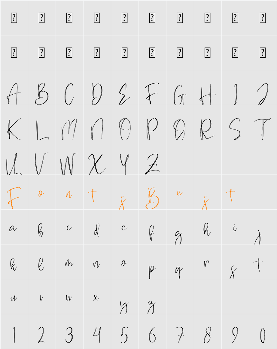 Brilliant Signature Character Map