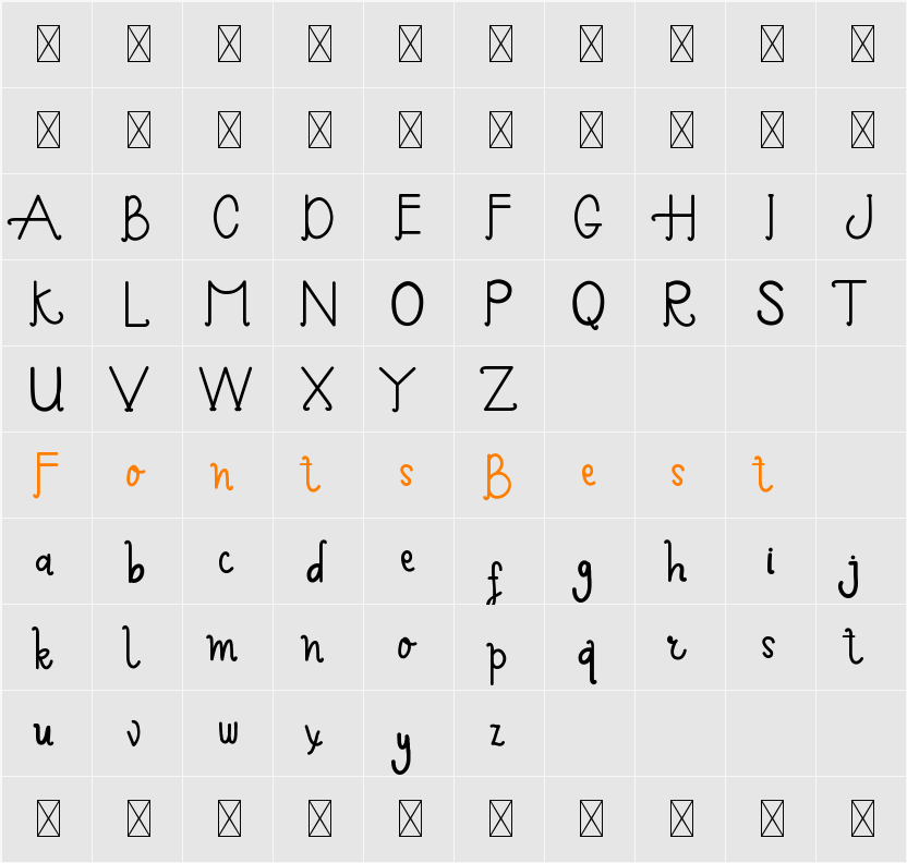 Arsya Edelwiess Demo Sans Character Map