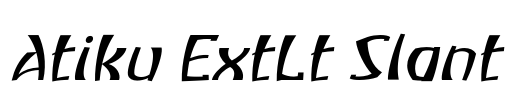 Atiku ExtLt Slant Font Image