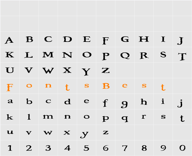 Booter - One Zero Character Map