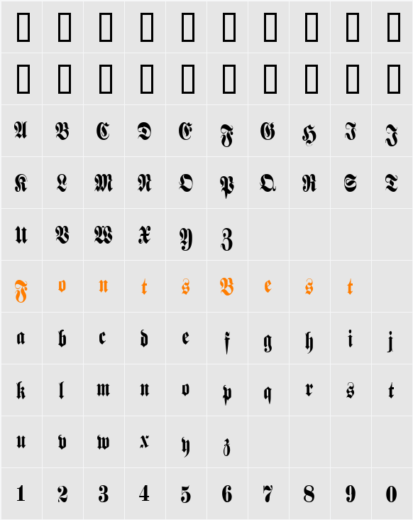 DSN PaTiMoke Character Map