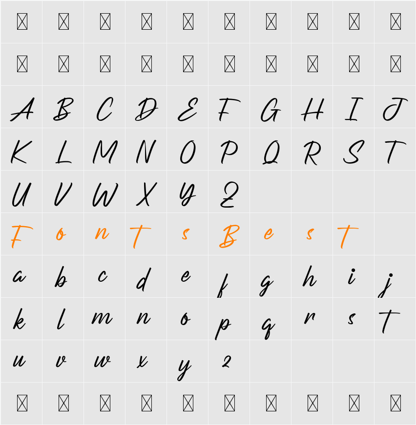 Belongest Demo Character Map