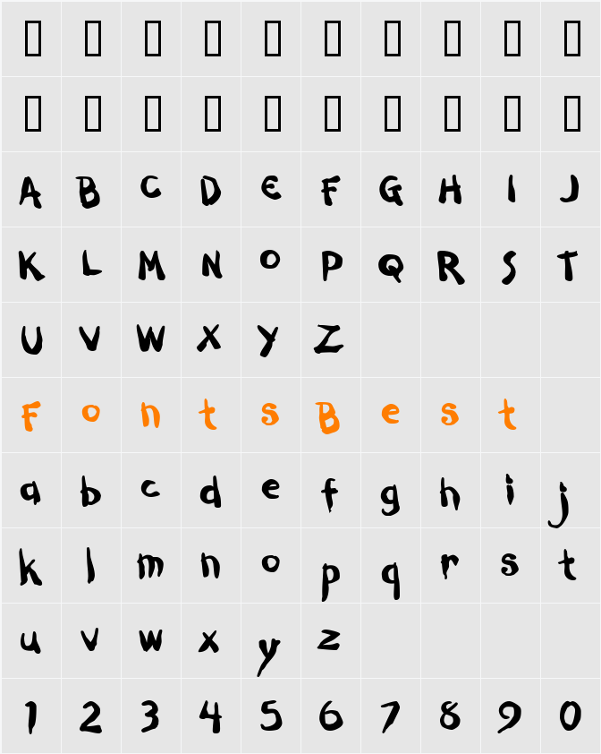 Dark Half BTN Character Map