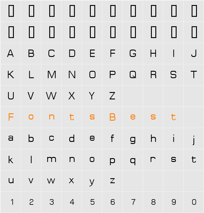 DSN PreeCha Character Map