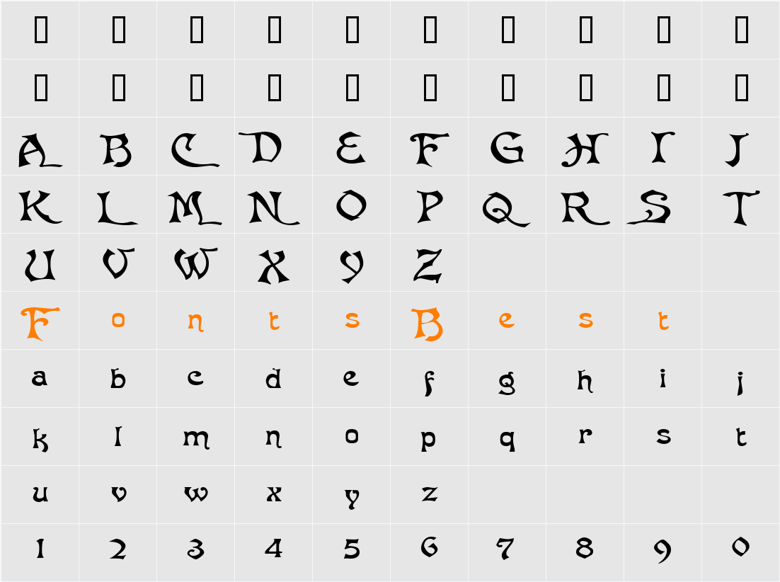 BaphometExtended Character Map