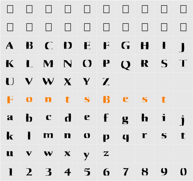 FZ WARPED 37 Character Map
